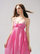 Rose Jacquard Patchwork Asymmetric Ruffle Tailored Dress