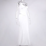 WHITE CORSET MAXI DRESS