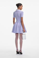 Lilac Ribbed Knit Mini Dress