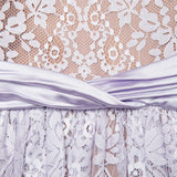 sabrina Lilac long sleeve Lace Satin Mini Dress