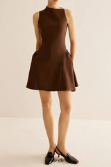Asymmetrical Flared Mini Dress