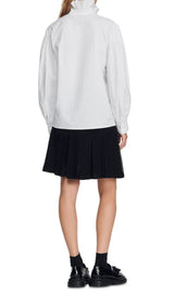 LISANDRA ORGANIC COTTON RUFFLED BLOUSE