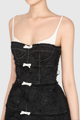 Santos Jacquard Beaded Cape - Black