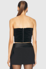 Sherin Bow Velvet Top