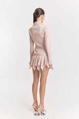 dinah Umbrella tail hem Shirt mini Dress in pink