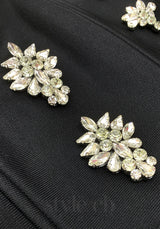 STRAPLESS CRYSTAL DETAIL MAXI DRESS BLACK