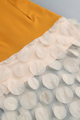 Nodin Strapless Dot Mesh Maxi Dress in orange