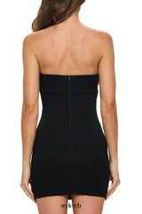 SATIN BOW BODYCON MINI DRESS