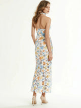 V-neck Side Split Long Dress