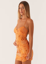 Vietta Sequin Cami Mini Dress in Orange
