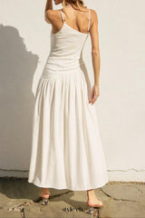 White Hot One Shoulder Maxi Dress