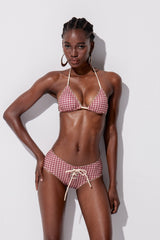 Yishak Grid Halter Neck Swimwear