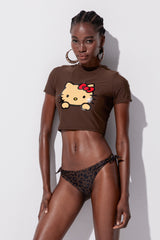 Yoda Leopard Print Halter Neck Swimwear