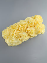 amy flower embellished mini skirt corset set in yellow