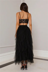 Lace Tulle Set in Black