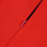 CUT OUT KNIT BANDAGE MIDI DRESS IN RED