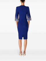 biela v-neck crystal-embellished midi dress in blue