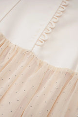 tiffany halterneck tulle overlay maxi dress in apricot