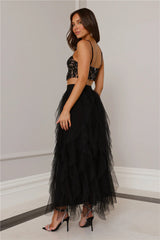 Lace Tulle Set in Black