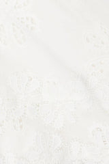 Flower embroidery hollow mini dress in white