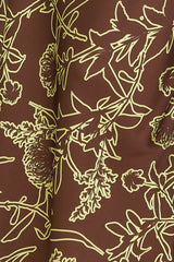 print satin maxi dress in brown