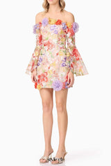 tabitha multicolor Off Shoulder Mini Dress in Floral