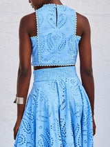 Eyelet Lace Top and Maxi Skirt Set