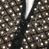 pearl embellished cut out bow mini dress in black