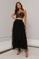 Lace Tulle Set in Black