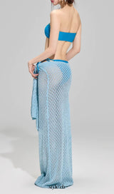 Dillan Blue Flower Three-Piece Swimsuit