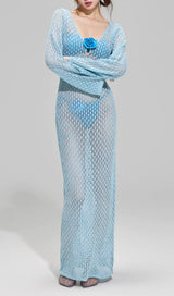 Dillan Blue Flower Three-Piece Swimsuit