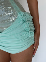 molly Sequin chiffon Mini Dress in mint