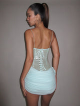 molly Sequin chiffon Mini Dress in mint