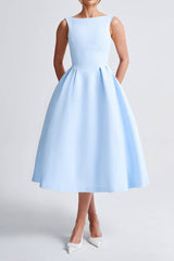 Clarabella sleeveless Midi Dress in white