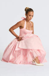 Cressida backless puffy Midi Dress - Blush