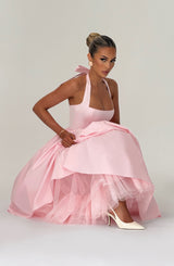 Cressida backless puffy Midi Dress - Blush