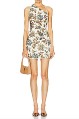 Floral print Asymmetric Mini Dress