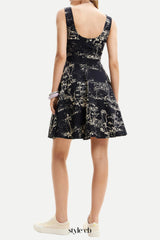 Strappy Skater mini Dress in black