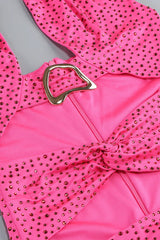 claire crystal Embellished Cutout Maxi Dress in rose red