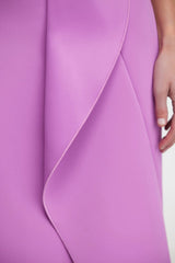 Irregular ruffle fishtail skirt in purple