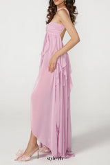 LACE IRREGULAR MAXI DRESS IN Purple