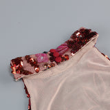 tracy sequin embroidery halter maxi dress in red