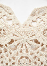 georgia cotton crochet midi dress in apricot