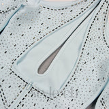 CRYSTAL EMBELLISHED CUTOUT HALTER BODYCON DRESS