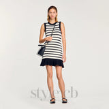 striped knit mini dress
