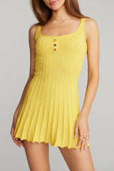doris Golf knitted suspender mini dress in yellow
