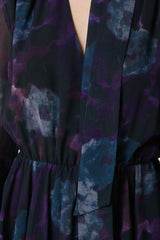 Purple Floral Cocktail mini Dress