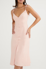 blush slit midi sun dress