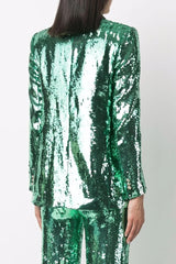 florence sequin-embellished blazer in green