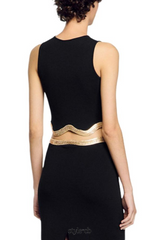 black Cropped Jumper with Chain Detail